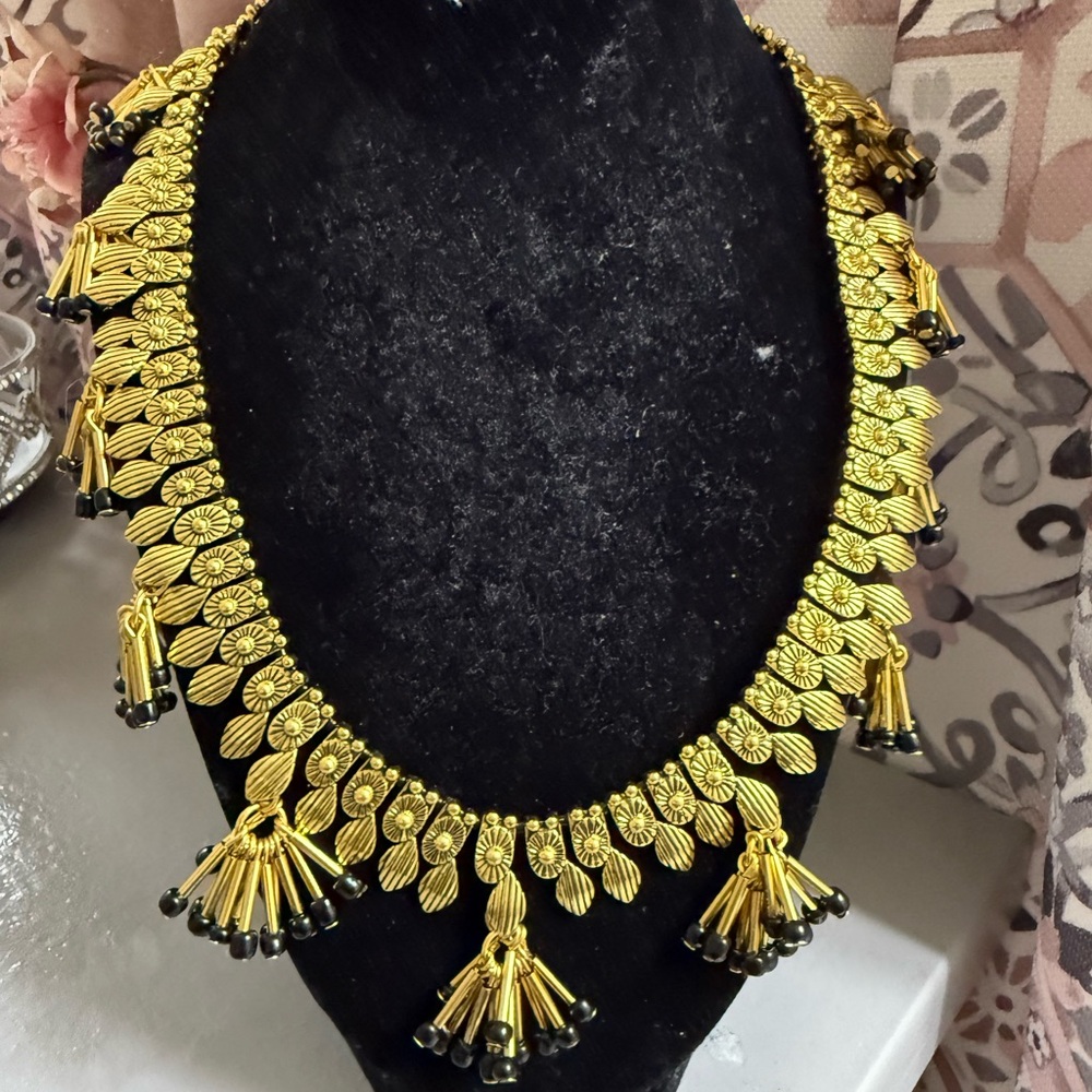 Sassy Jones Gold Necklace with Black Details